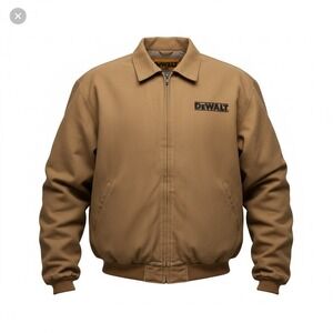 DeWALT Canvas Mens 2XLT Brown Duck Jacket Full Zip Workwear Chore Ranch Coat